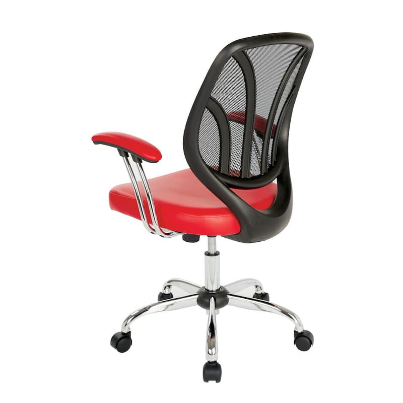 Screen Office Chair with Chrome Padded Arms