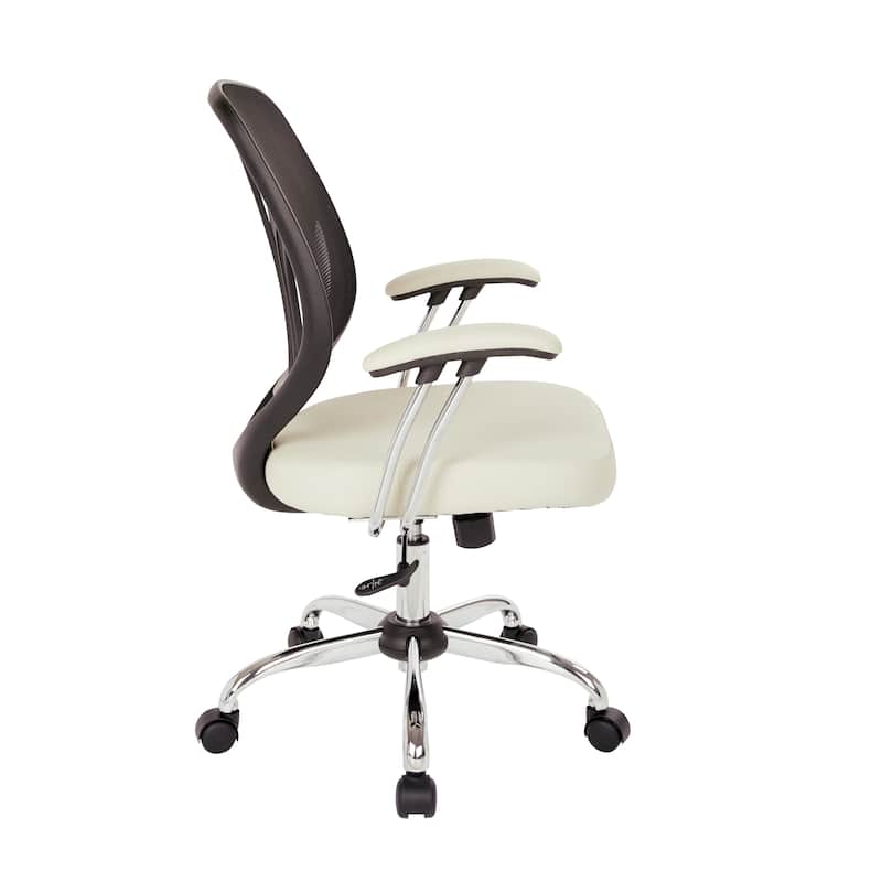 Screen Office Chair with Chrome Padded Arms