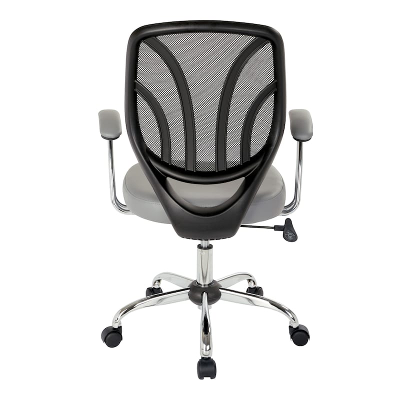 Screen Office Chair with Chrome Padded Arms
