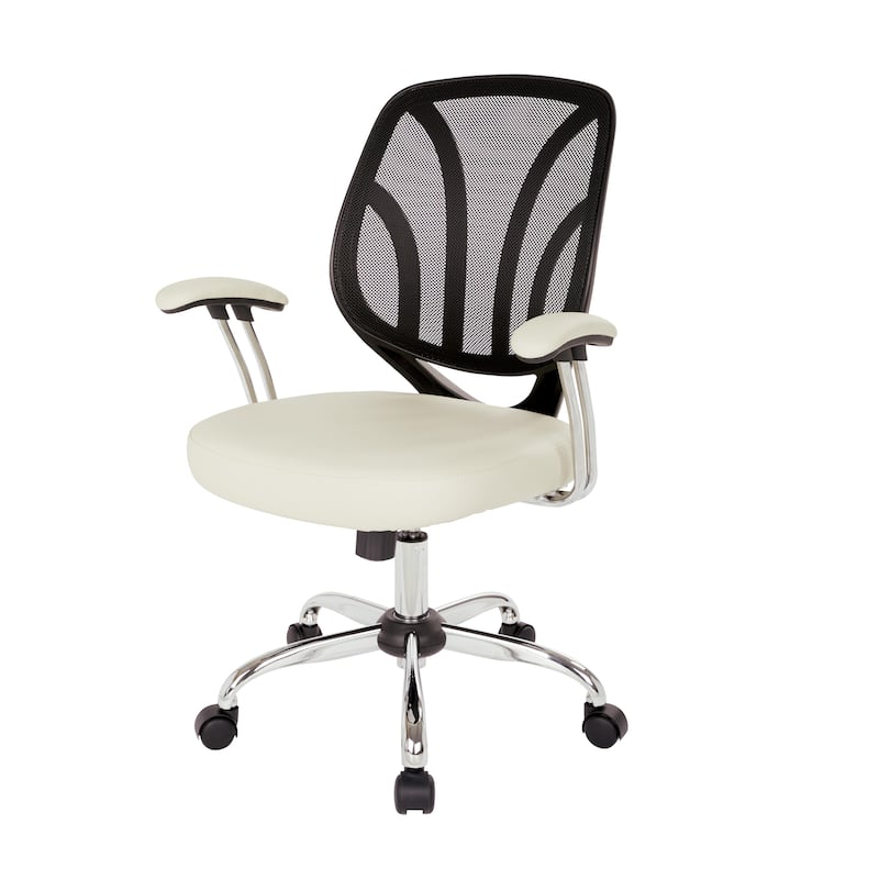 Screen Office Chair with Chrome Padded Arms