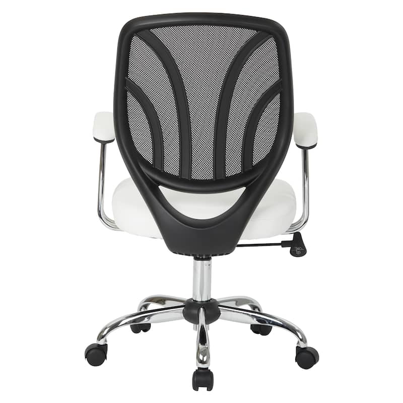 Screen Office Chair with Chrome Padded Arms