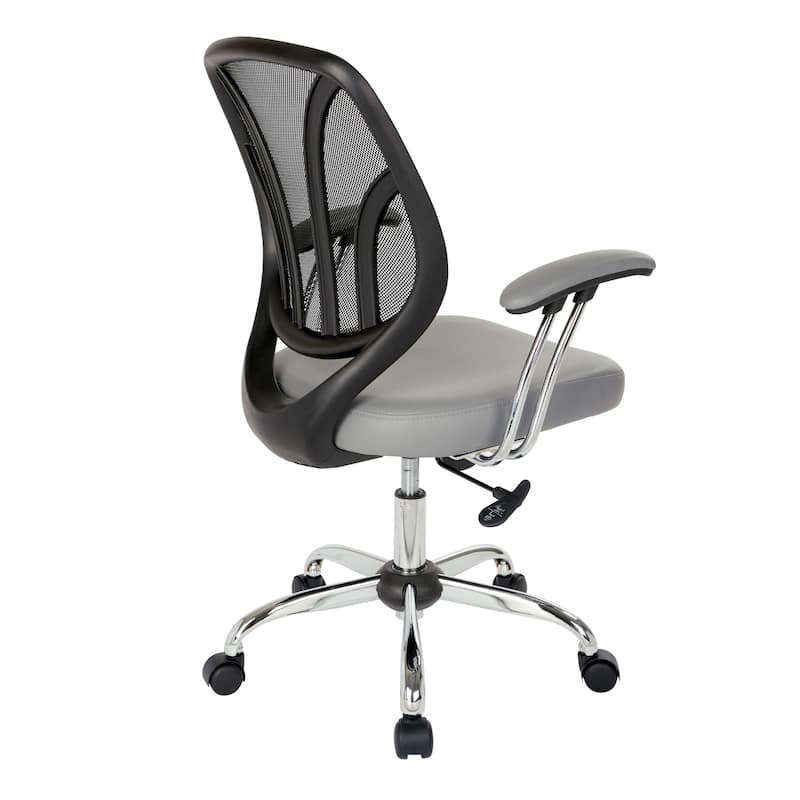 Screen Office Chair with Chrome Padded Arms
