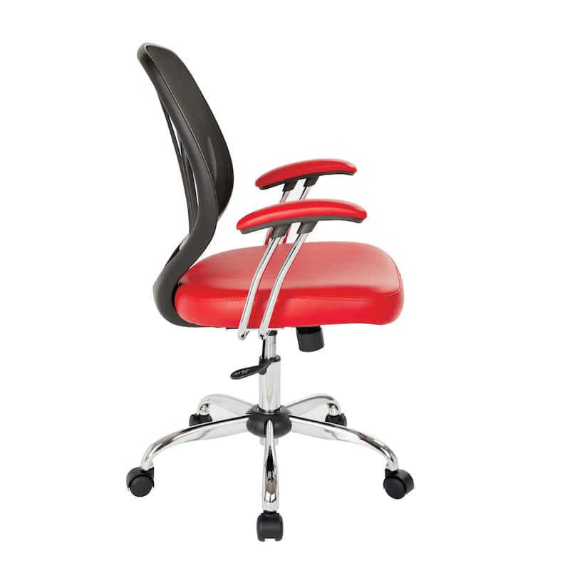 Screen Office Chair with Chrome Padded Arms