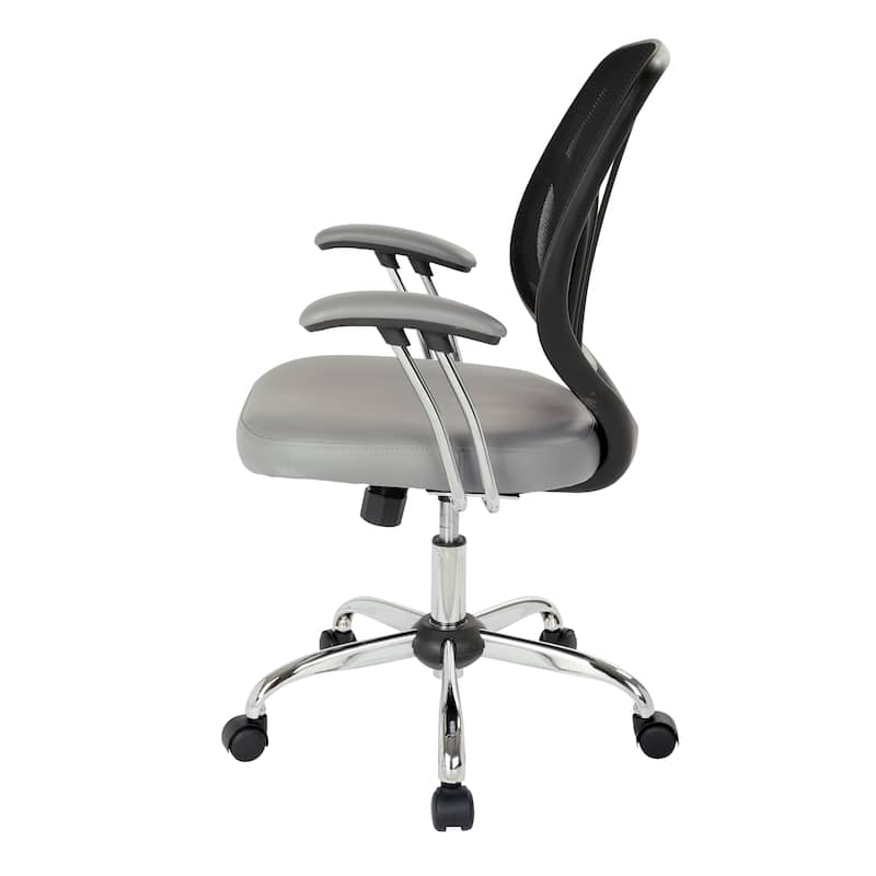 Screen Office Chair with Chrome Padded Arms