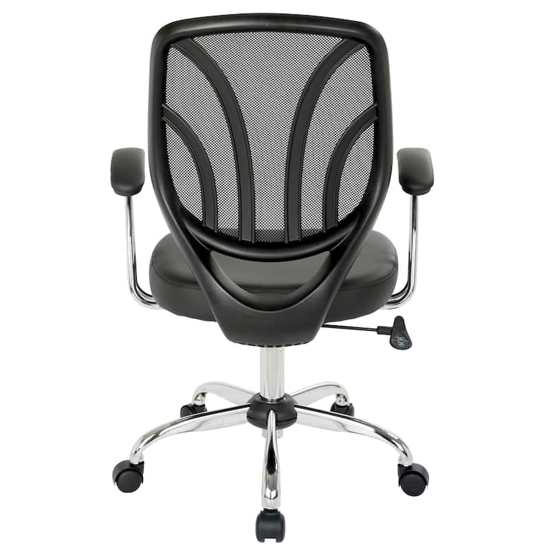 Screen Office Chair with Chrome Padded Arms