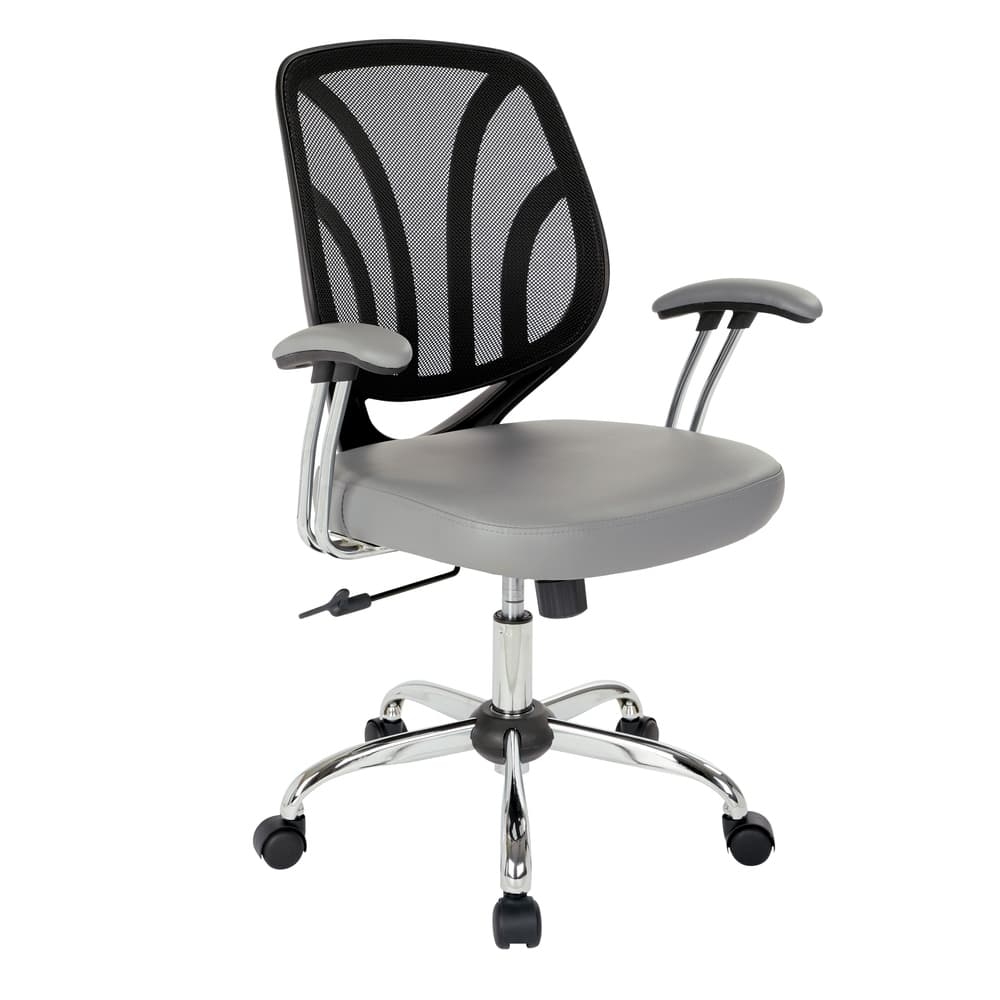 Screen Office Chair with Chrome Padded Arms