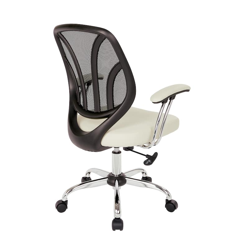 Screen Office Chair with Chrome Padded Arms