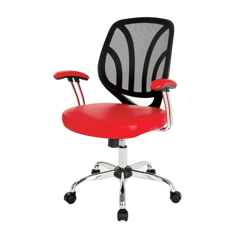 Screen Office Chair with Chrome Padded Arms