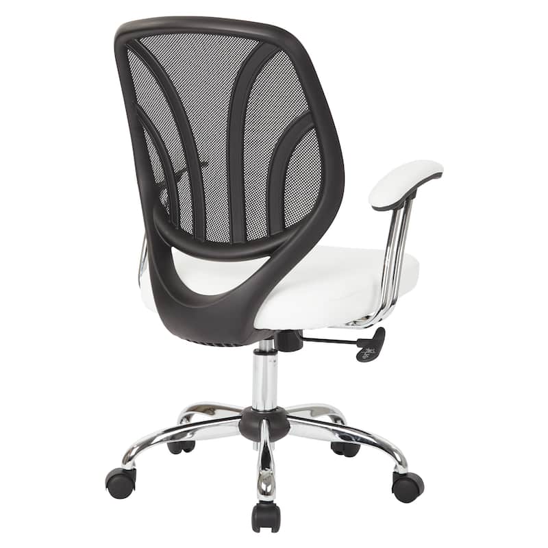 Screen Office Chair with Chrome Padded Arms