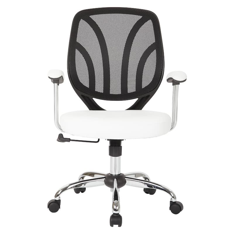Screen Office Chair with Chrome Padded Arms
