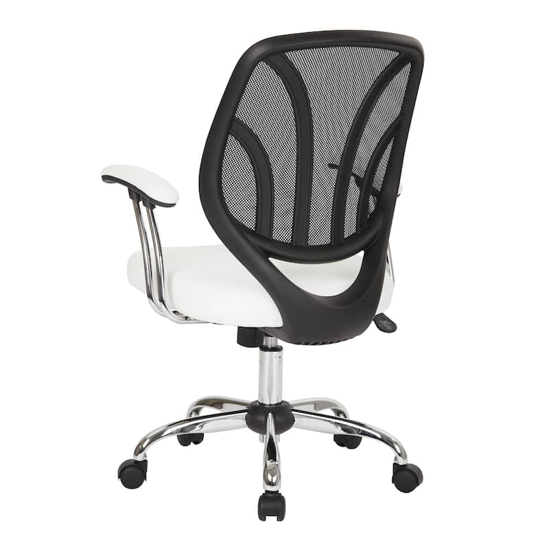 Screen Office Chair with Chrome Padded Arms