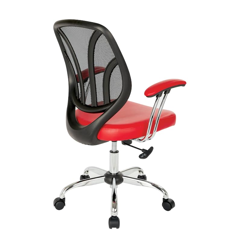Screen Office Chair with Chrome Padded Arms