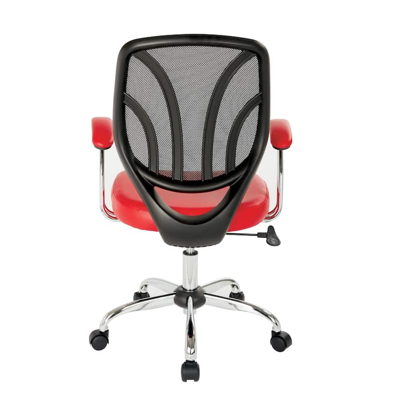 Screen Office Chair with Chrome Padded Arms