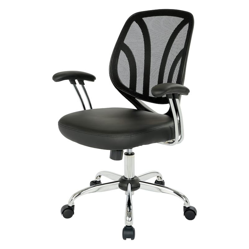 Screen Office Chair with Chrome Padded Arms