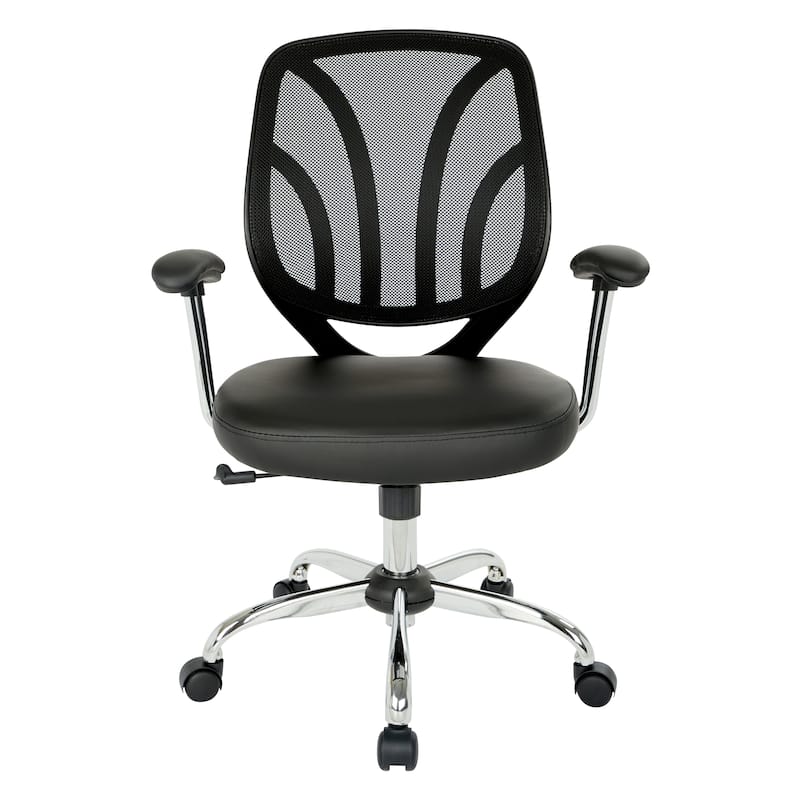 Screen Office Chair with Chrome Padded Arms