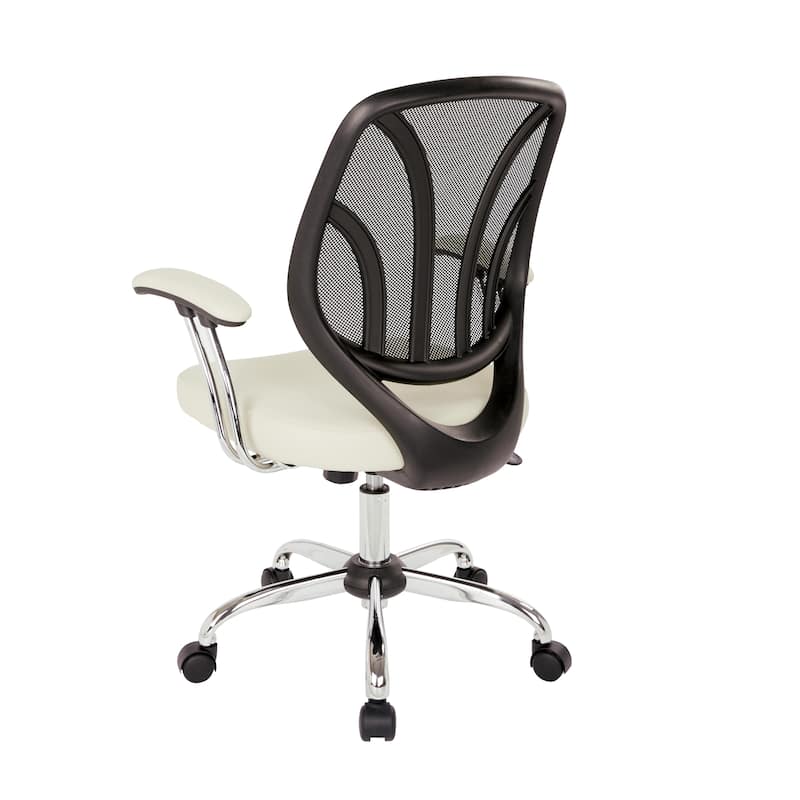 Screen Office Chair with Chrome Padded Arms