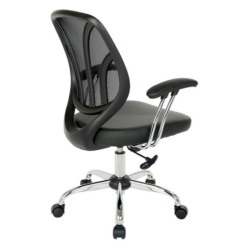 Screen Office Chair with Chrome Padded Arms