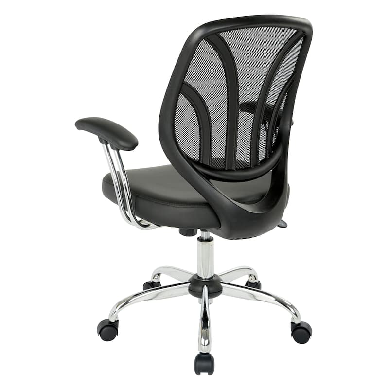 Screen Office Chair with Chrome Padded Arms