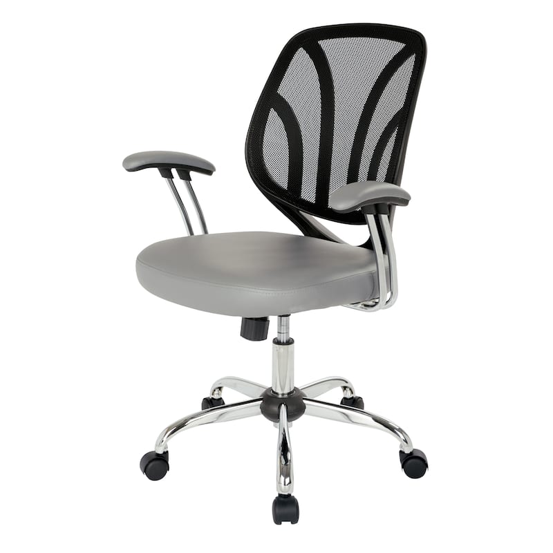 Screen Office Chair with Chrome Padded Arms