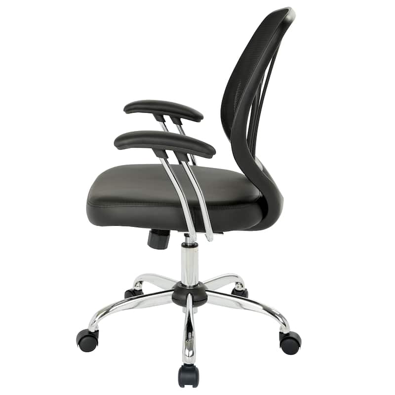 Screen Office Chair with Chrome Padded Arms