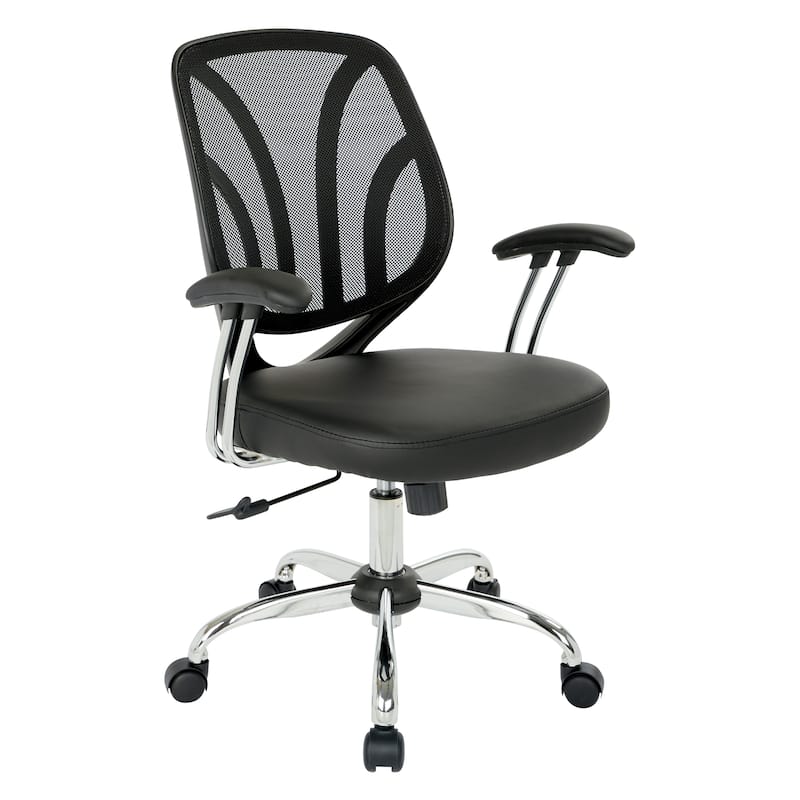 Screen Office Chair with Chrome Padded Arms