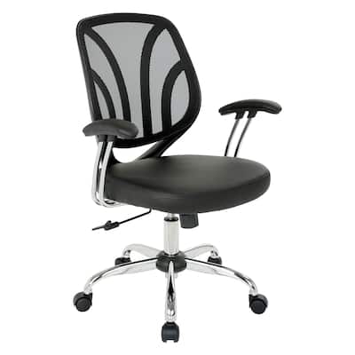 Screen Office Chair with Chrome Padded Arms