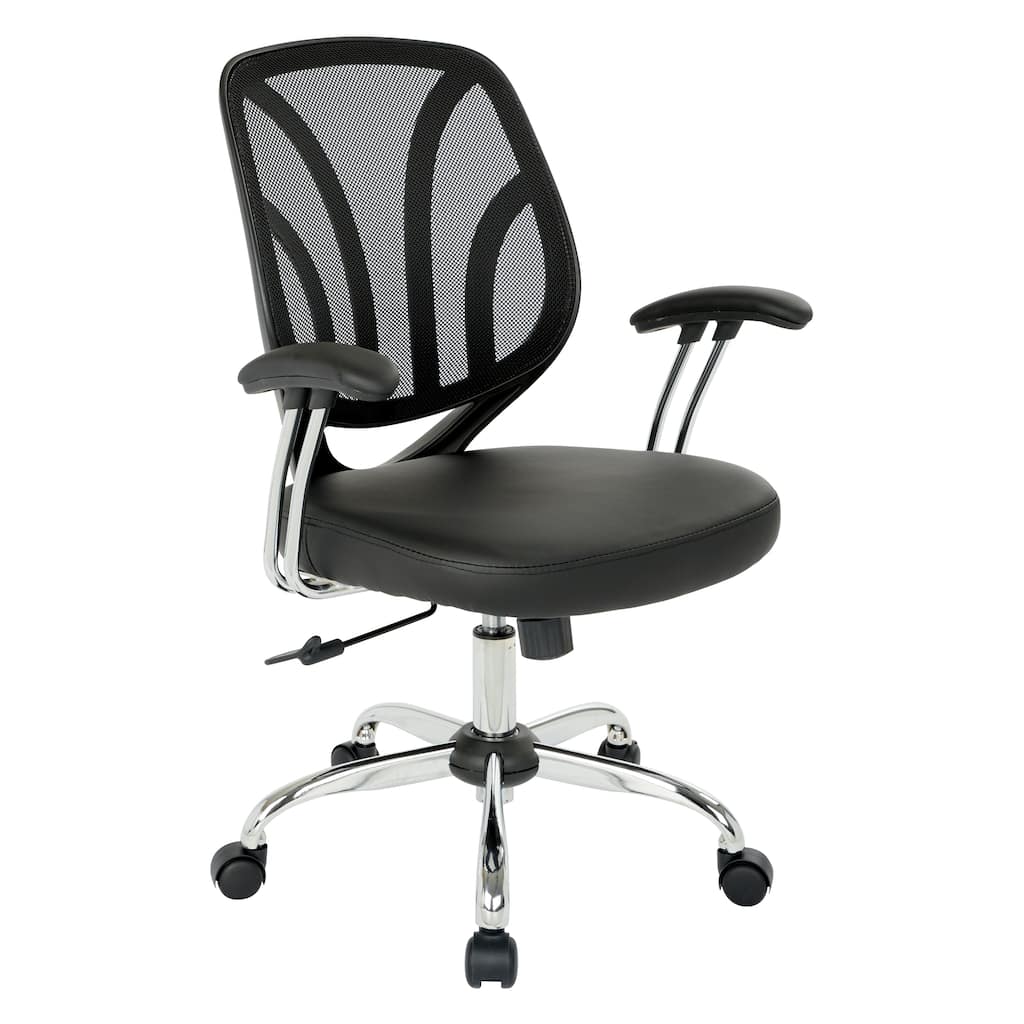 Screen Office Chair with Chrome Padded Arms