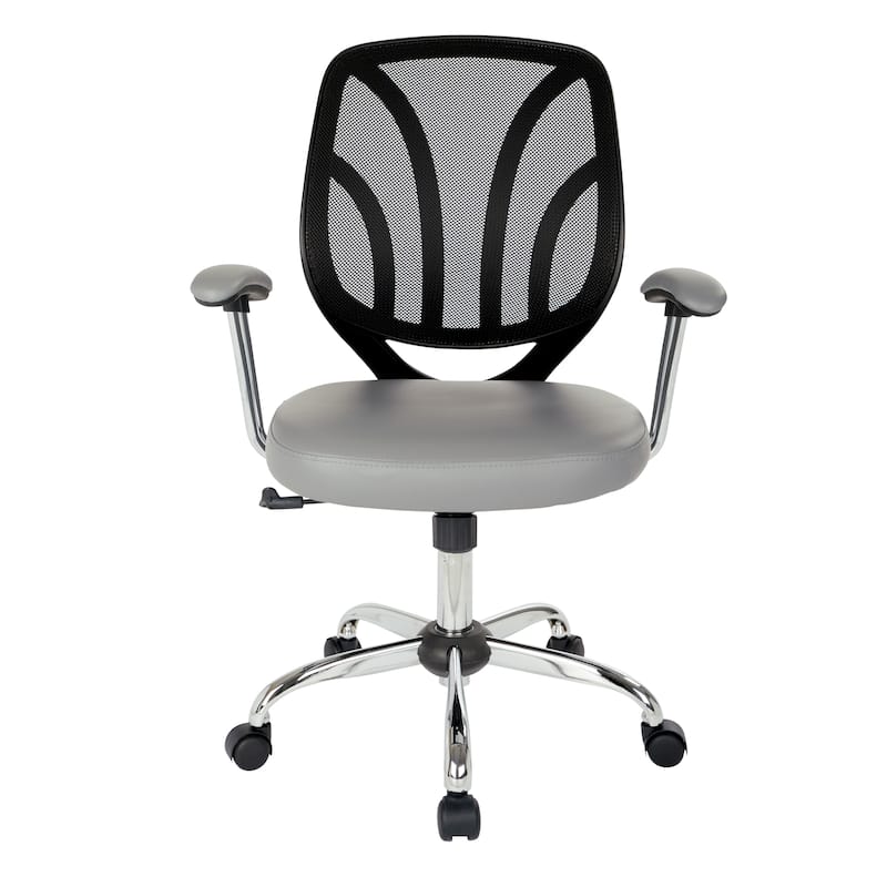 Screen Office Chair with Chrome Padded Arms