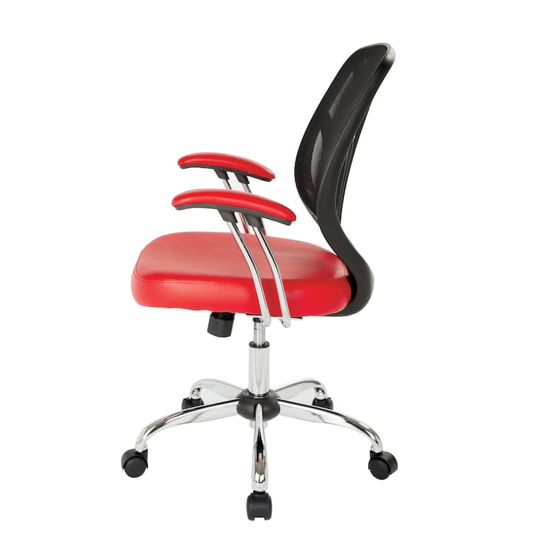 Screen Office Chair with Chrome Padded Arms