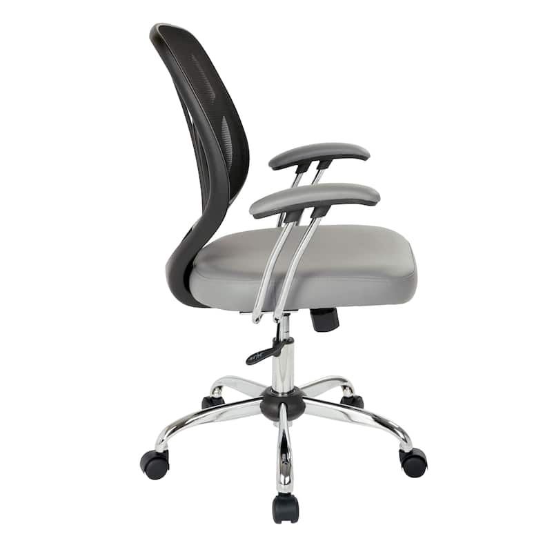 Screen Office Chair with Chrome Padded Arms