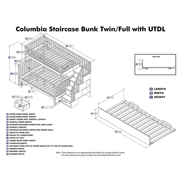 twin over full bunk bed measurements