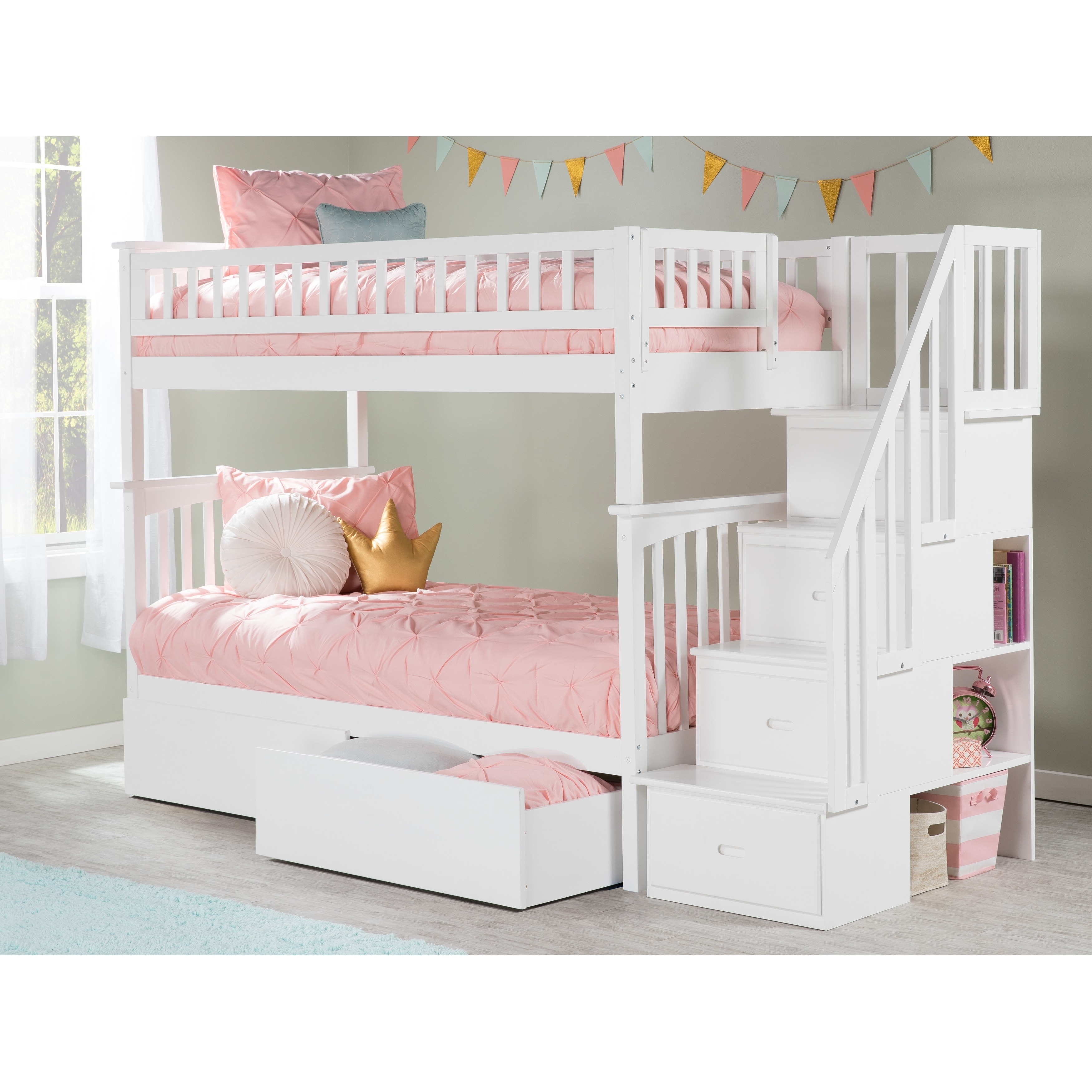 Shop Columbia Staircase Bunk Bed Twin Over Twin With 2 Urban Bed