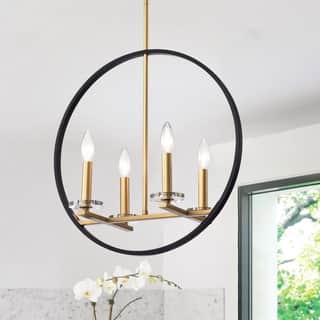 Vandor 20-inch 4-Light Gold and Black Finish Chandelier