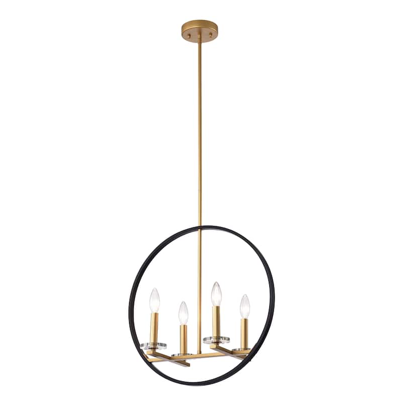 Vandor 20-inch 4-Light Gold and Black Finish Chandelier