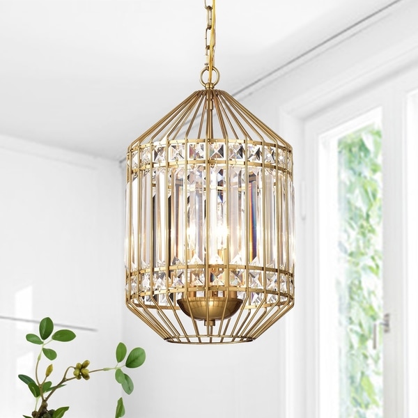 Brass Cage Pendant Light kou 12 inch 3 light polished brass cylindrical caged pendant lamp