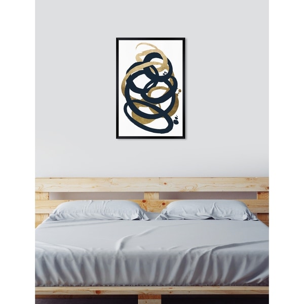 Oliver Gal 'Formas Indigo and Gold' Abstract Framed Wall Art Print. Opens flyout.