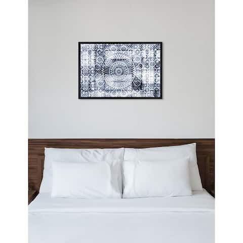 Oliver Gal 'Lionhearted Night' Gray Abstract Framed Wall Art Print