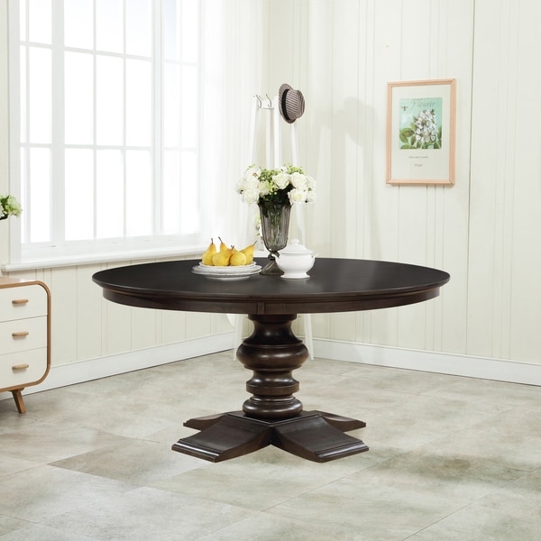 Best Quality Furniture Round Cappuccino Dining Table - Overstock - 24149385