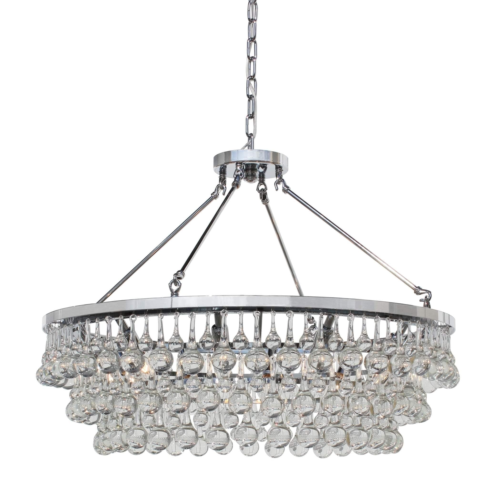 Celeste 10-light Glass and Crystal Chandelier - 32in Diameter - Chrome - Chandeliers For Bedrooms by Overstock.com