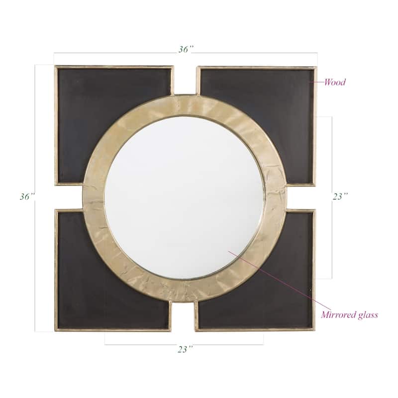 Donovan Brass and Black Wood Mirror