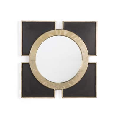 Donovan Brass and Black Wood Mirror