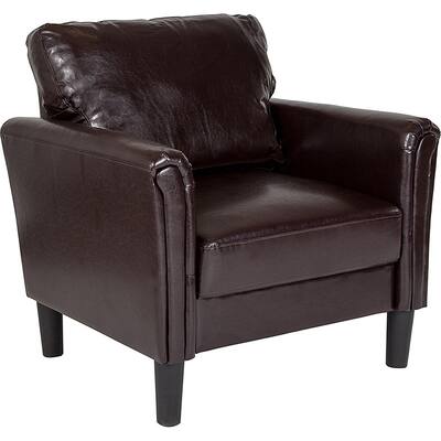 Harrison Modern Brown Leather Guest Chair