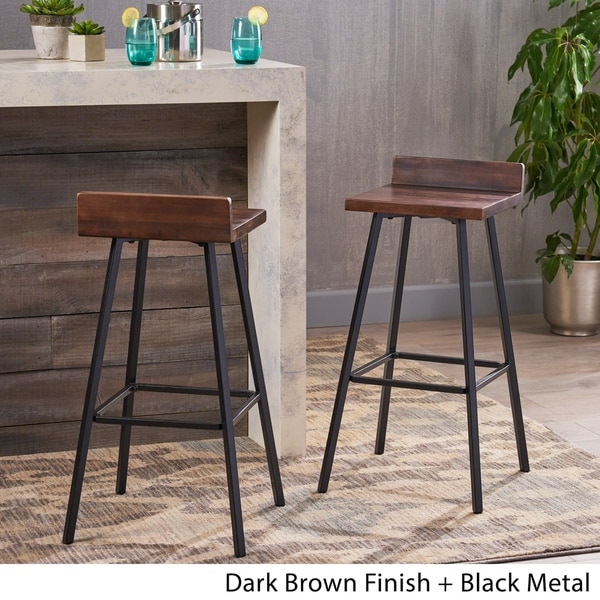 wooden bar stools black legs