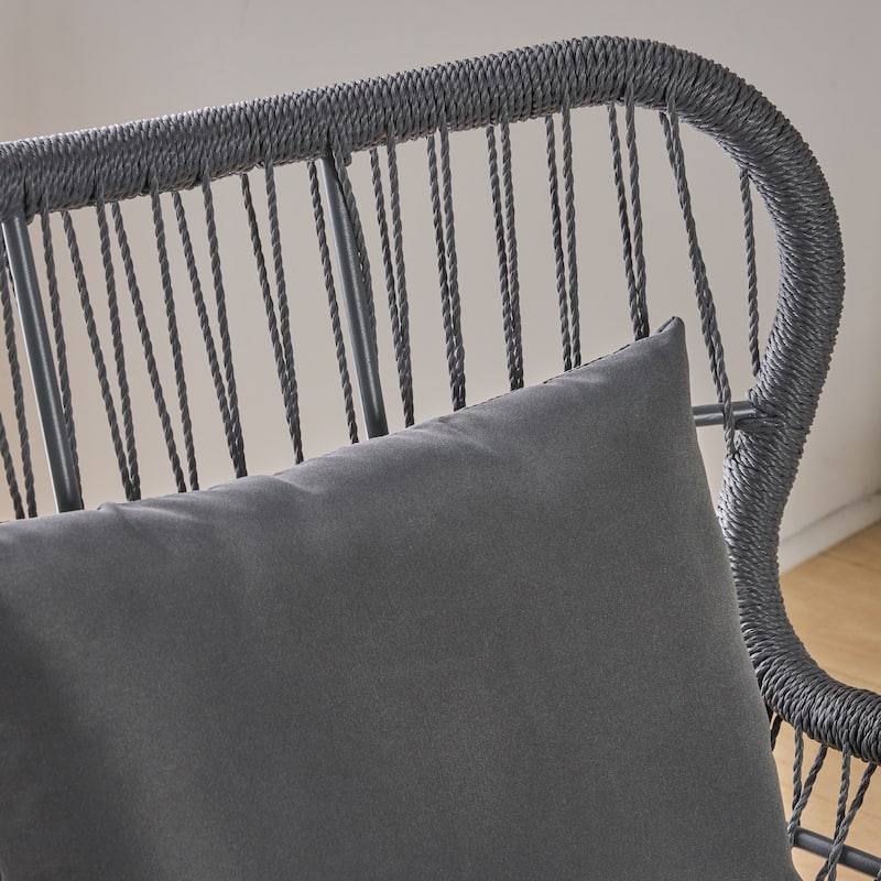 Tolovana Indoor Steel and Rope Club Chairs with Cushioned by Christopher Knight Home