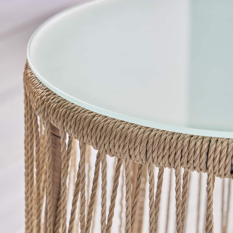 Tolovana Indoor Steel and Rope Side Table by Christopher Knight Home