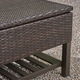 preview thumbnail 5 of 10, Regent Outdoor Wicker Storage Bench with Rack by Christopher Knight Home