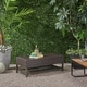 preview thumbnail 1 of 10, Regent Outdoor Wicker Storage Bench with Rack by Christopher Knight Home