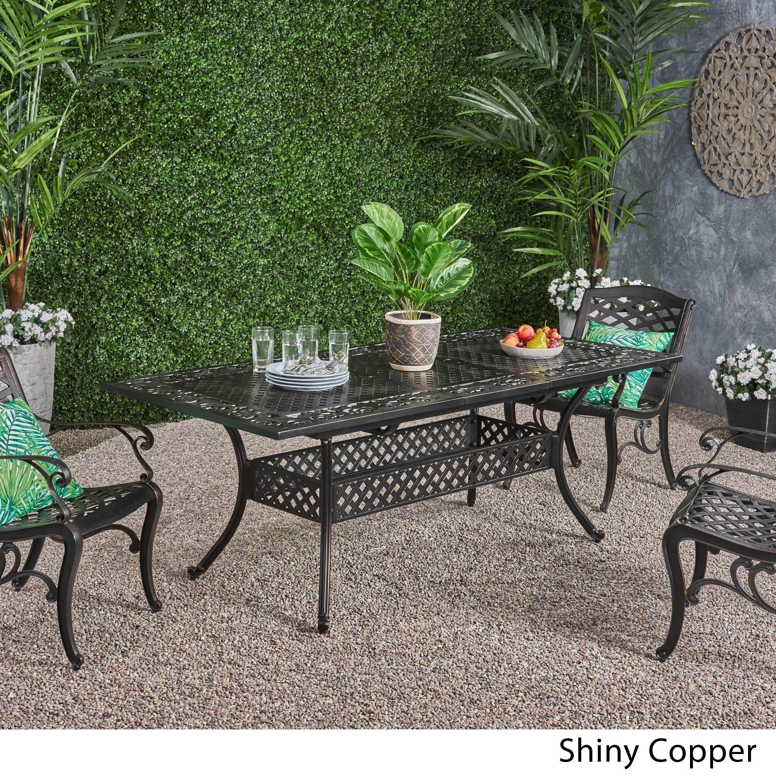 expandable cast aluminum patio table