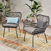 Southport Outdoor Rope Club Chairs with Water-Resistant Cushions (Set of 2) by Christopher Knight Home