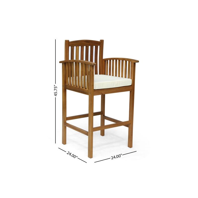 Casa Acacia Wood 46-inch Outdoor Bar Stools (Set of 4) by Christopher Knight Home